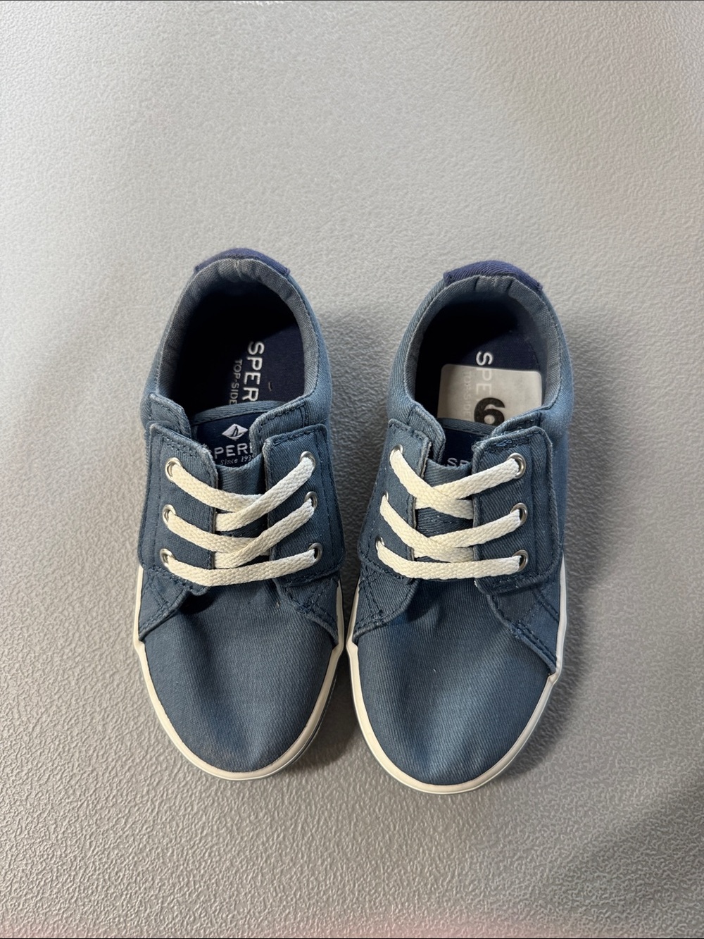 Sperry Kids Navy Canvas Lace-Up Sneakers with White Laces